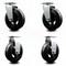 Service Caster 6 Inch Rubber on Cast Iron Caster Set with Roller Bearings 2 Swivel 2 Rigid SCC-20S620-RSR-2-R-2 - alternate 1